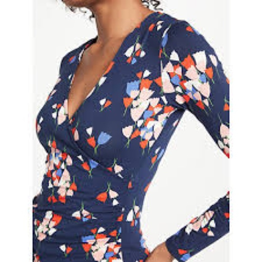 Boden floral wrap top long sleeve